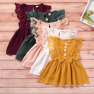 Yellow Baby Flutter Sleeve Dress